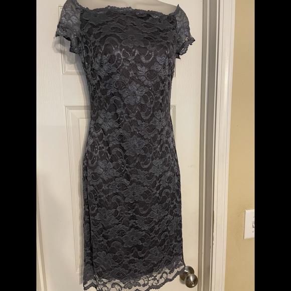 MARINA Dresses & Skirts - Marina Lace Grey cocktail sparkle dress ,size 4